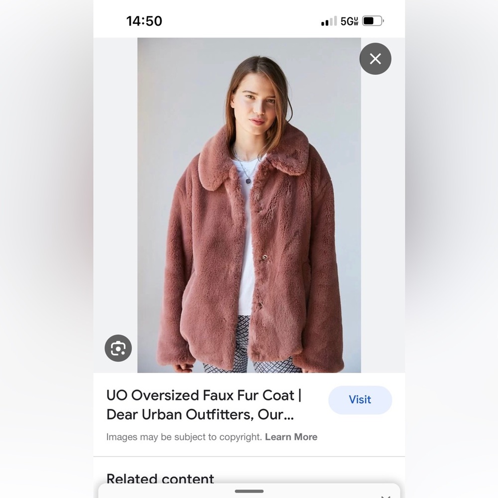 Urban Outfitters Oversized Faux Fir Snap Front Collared Coat